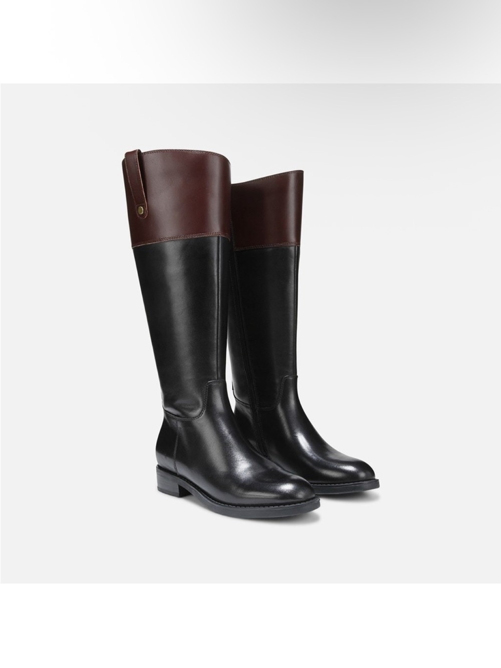 Blondo Two-Tone Over-the-Knee Riding Boots - Black & Brown